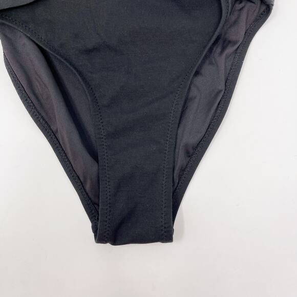 Derek Lam 10 Crosby High Waist Knot Front Bikini Bottom Black Small S Swimsuit - Picture 5 of 12